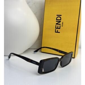 NEW Fendi FE40164I Way Brown Rectangular Slim Sunglasses